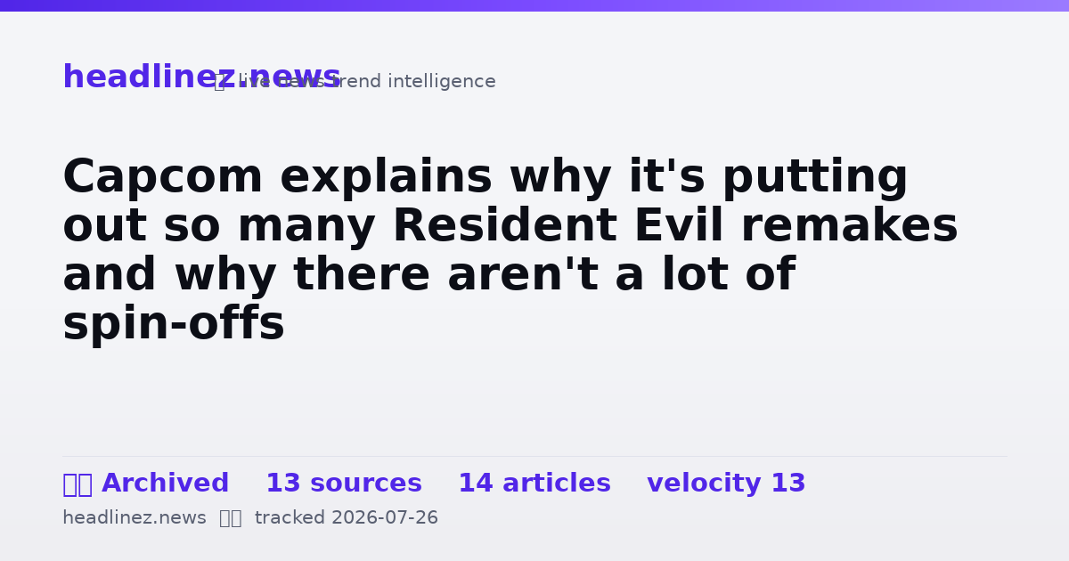 Visual summary for Capcom explains why it's putting out so many Resident Evil remakes and why there aren't a lot of spin-offs