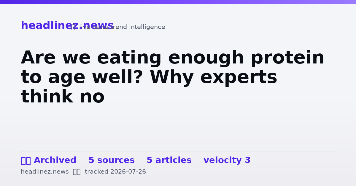 Visual summary for Are we eating enough protein to age well? Why experts think no