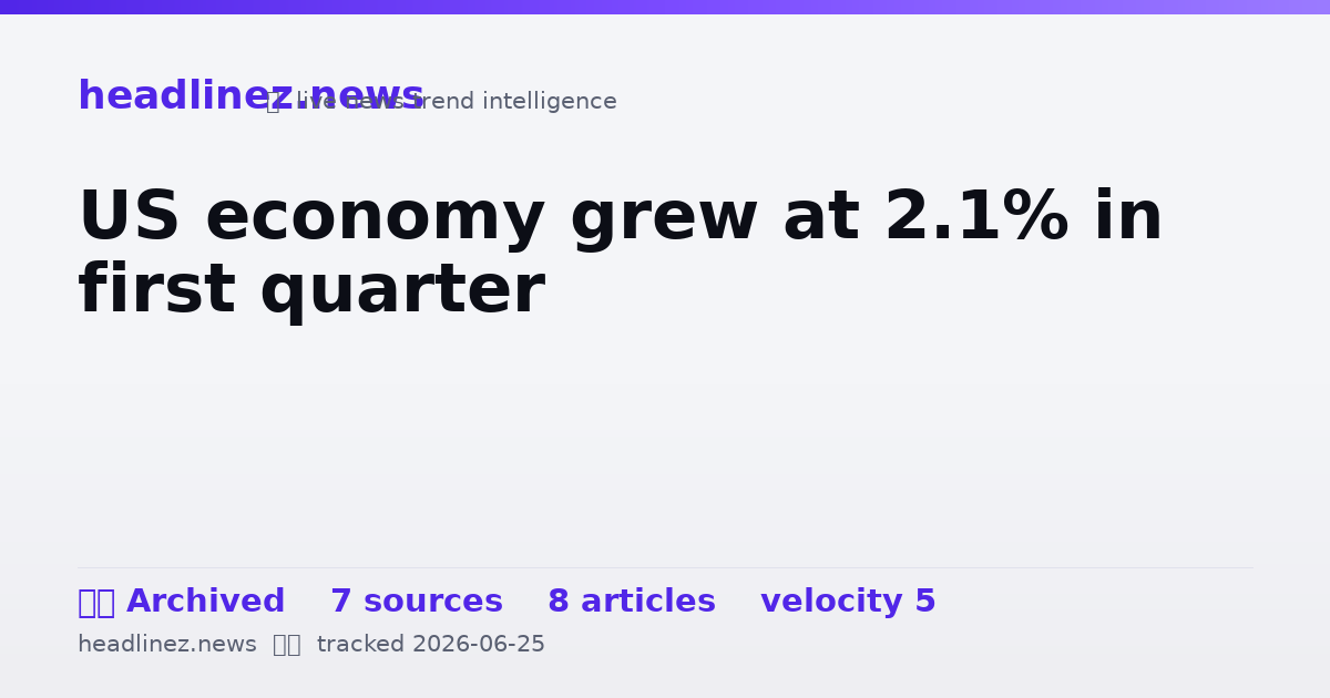 Visual summary for US economy grew at 2.1% in first quarter