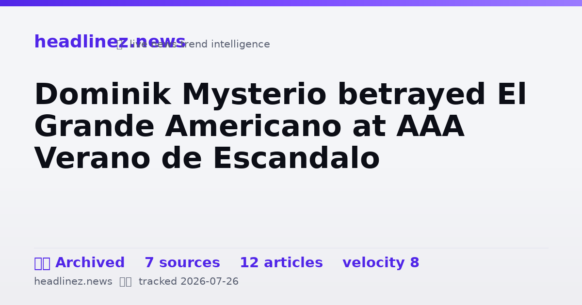 Visual summary for Dominik Mysterio betrayed El Grande Americano at AAA Verano de Escandalo