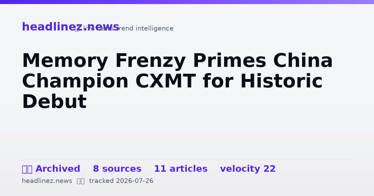 Visual summary for Memory Frenzy Primes China Champion CXMT for Historic Debut