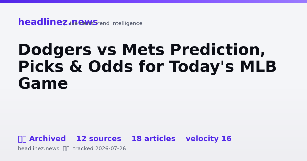 Visual summary for Dodgers vs Mets Prediction, Picks & Odds for Today's MLB Game