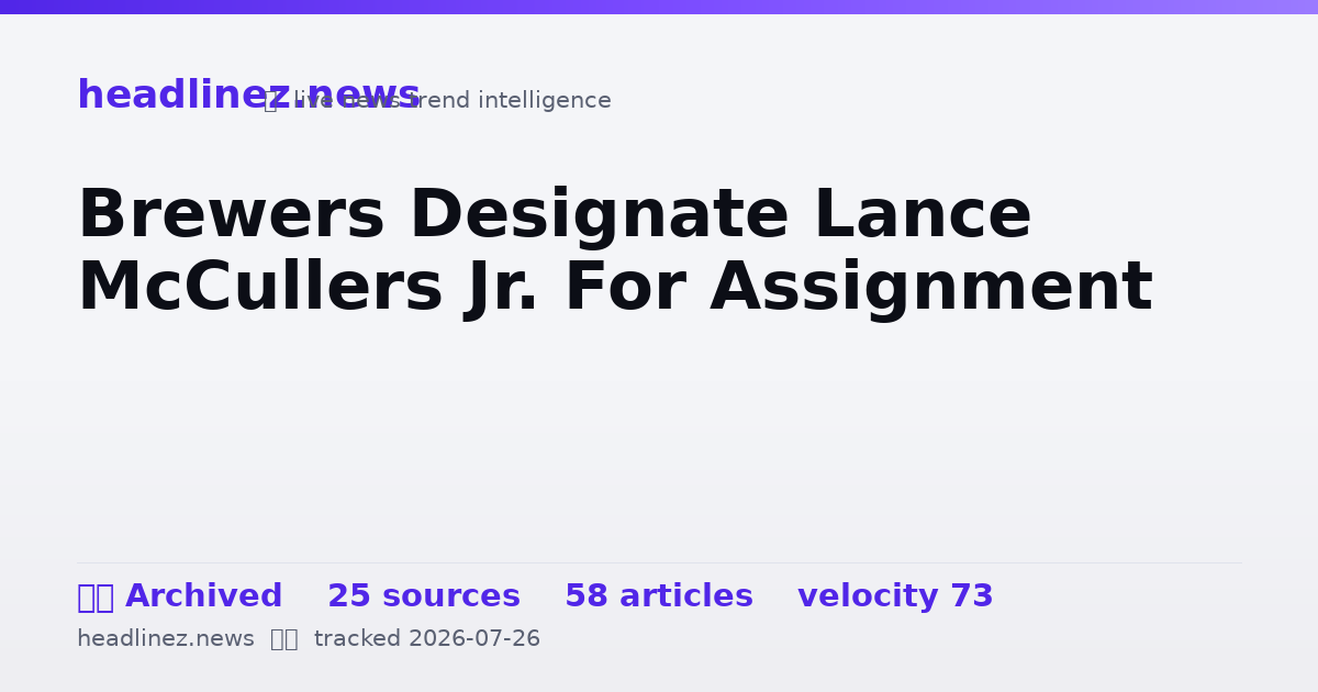 Visual summary for Brewers Designate Lance McCullers Jr. For Assignment