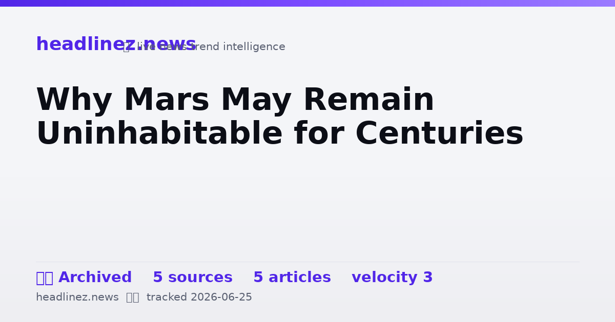 Visual summary for Why Mars May Remain Uninhabitable for Centuries
