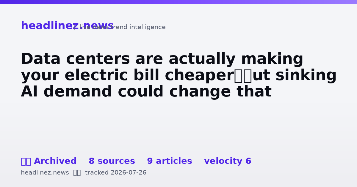 Visual summary for Data centers are actually making your electric bill cheaper—but sinking AI demand could change that