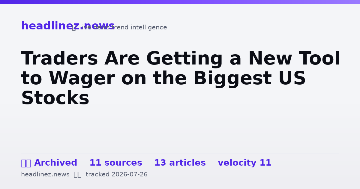 Visual summary for Traders Are Getting a New Tool to Wager on the Biggest US Stocks