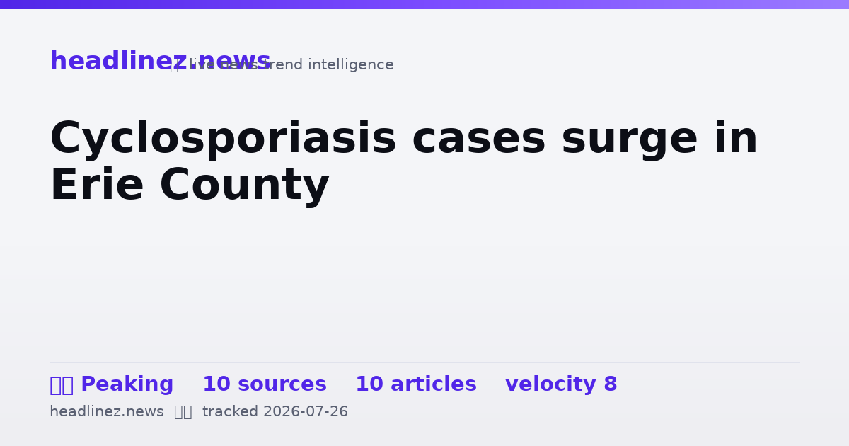 Visual summary for Cyclosporiasis cases surge in Erie County