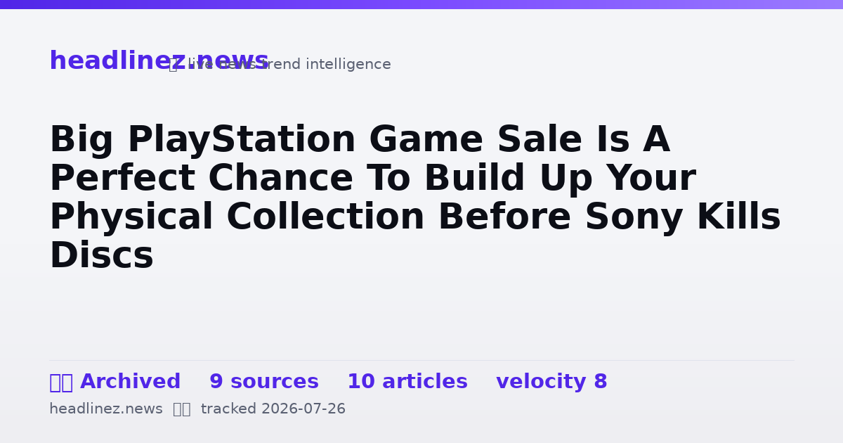 Visual summary for Big PlayStation Game Sale Is A Perfect Chance To Build Up Your Physical Collection Before Sony Kills Discs