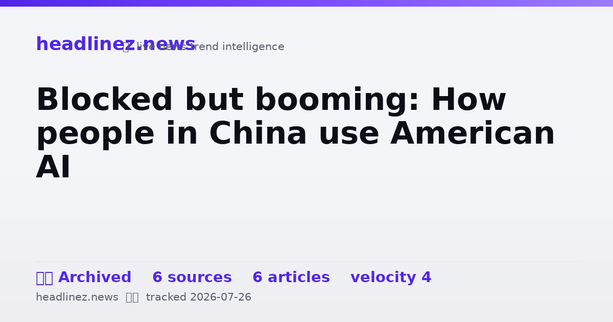 Visual summary for Blocked but booming: How people in China use American AI