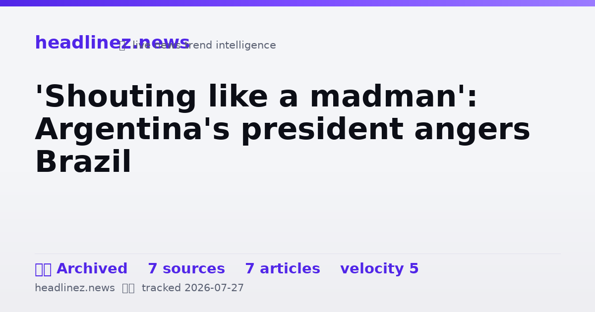 Visual summary for 'Shouting like a madman': Argentina's president angers Brazil