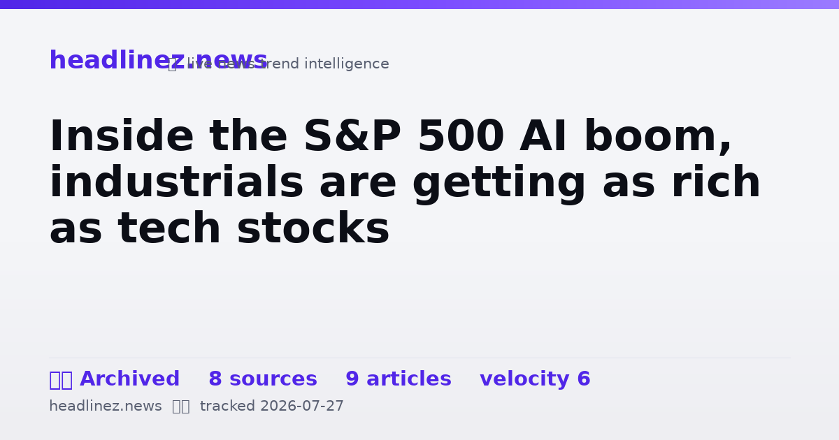 Visual summary for Inside the S&P 500 AI boom, industrials are getting as rich as tech stocks
