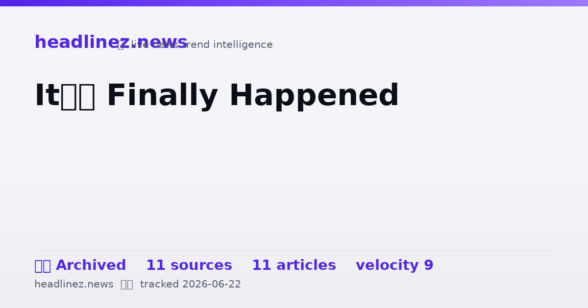 Visual summary for It’s Finally Happened