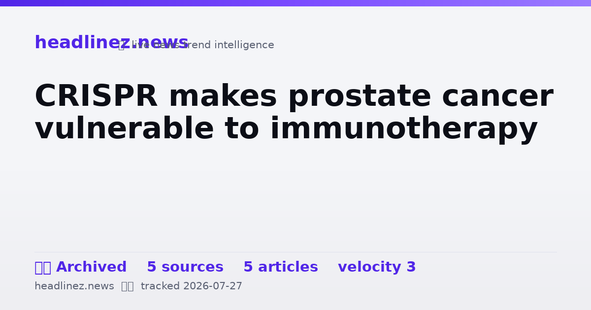 Visual summary for CRISPR makes prostate cancer vulnerable to immunotherapy