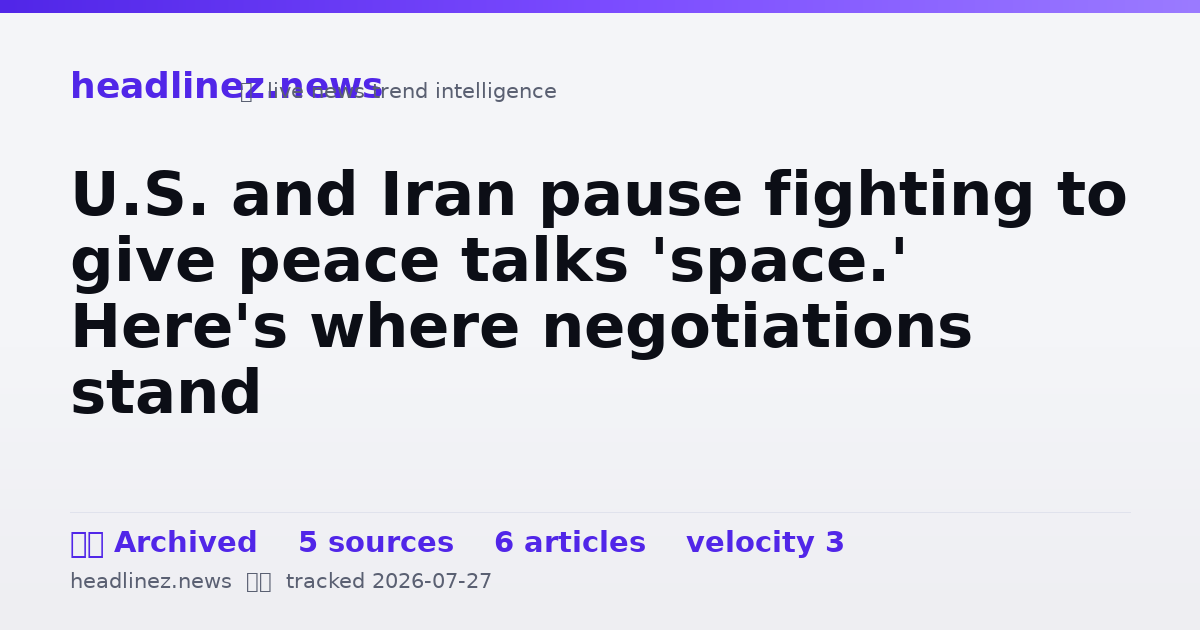 Visual summary for U.S. and Iran pause fighting to give peace talks 'space.' Here's where negotiations stand