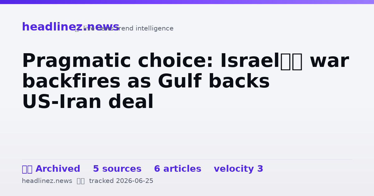 Visual summary for Pragmatic choice: Israel’s war backfires as Gulf backs US-Iran deal