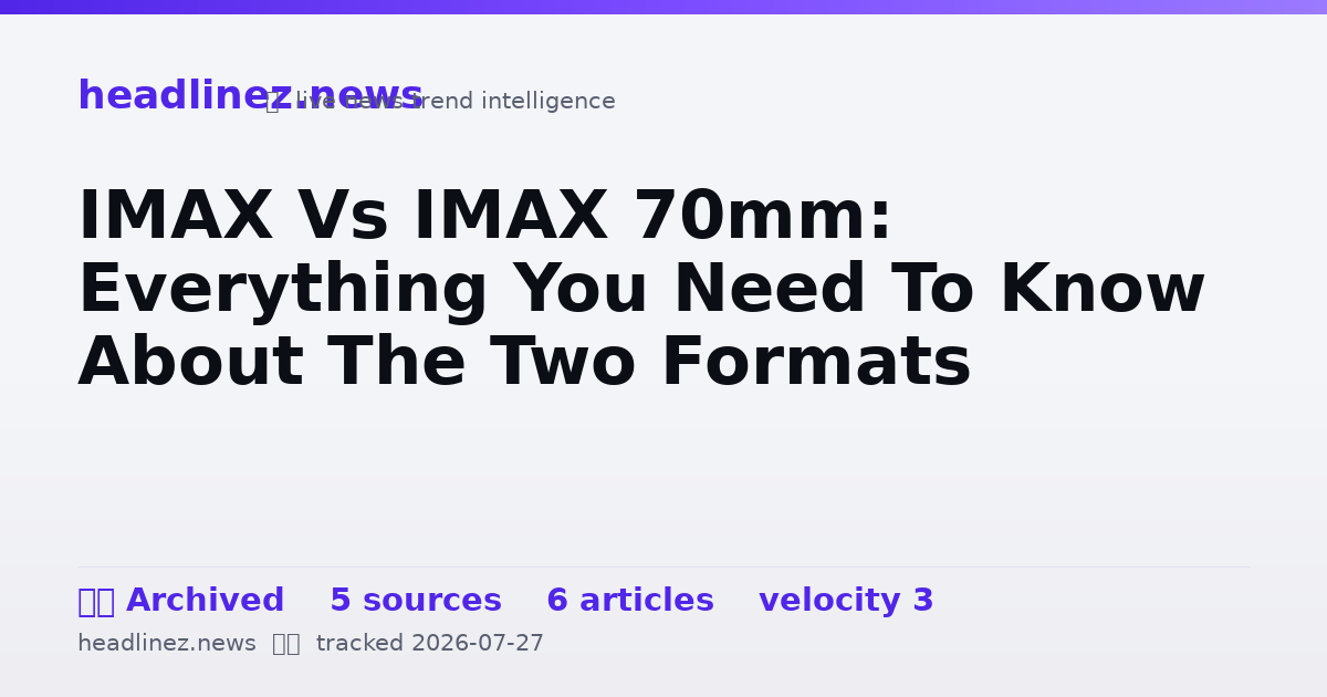 Visual summary for IMAX Vs IMAX 70mm: Everything You Need To Know About The Two Formats