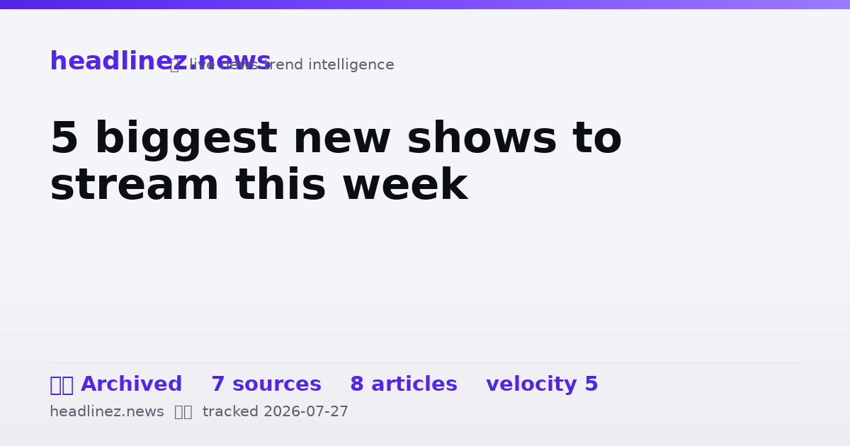 Visual summary for 5 biggest new shows to stream this week