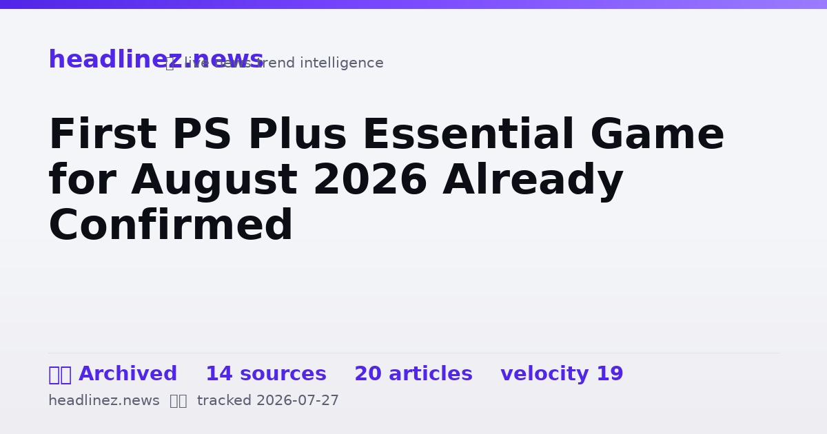 Visual summary for First PS Plus Essential Game for August 2026 Already Confirmed