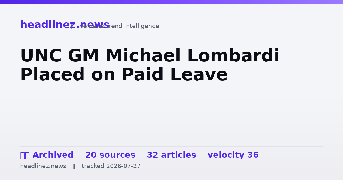 Visual summary for UNC GM Michael Lombardi Placed on Paid Leave