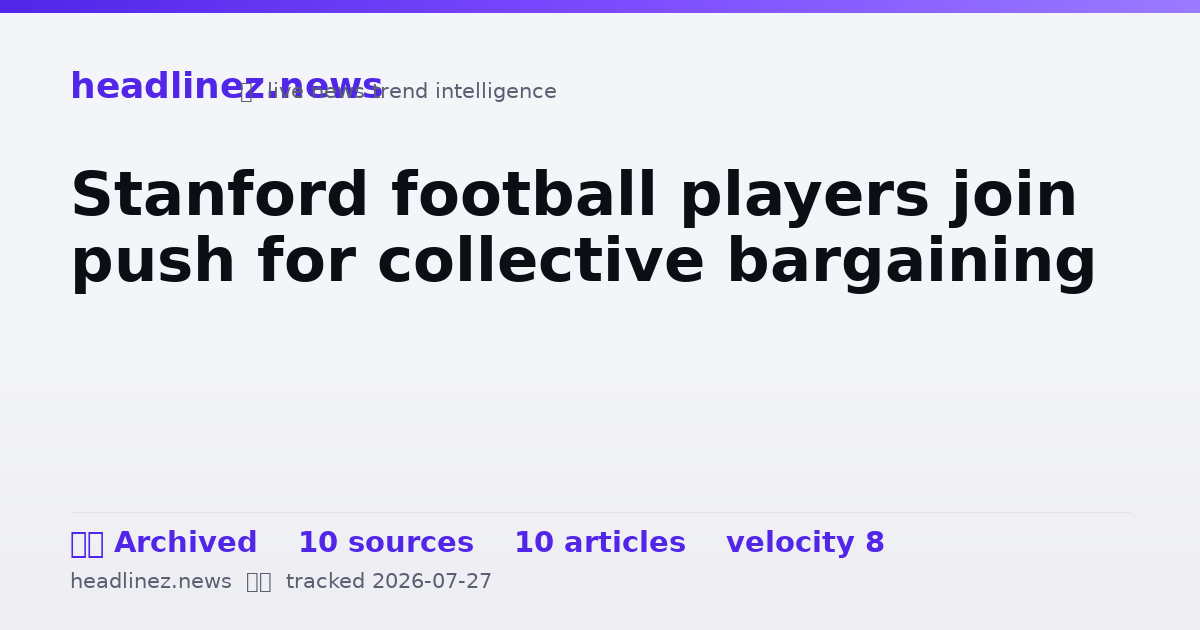 Visual summary for Stanford football players join push for collective bargaining