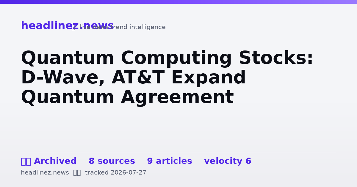 Visual summary for Quantum Computing Stocks: D-Wave, AT&T Expand Quantum Agreement