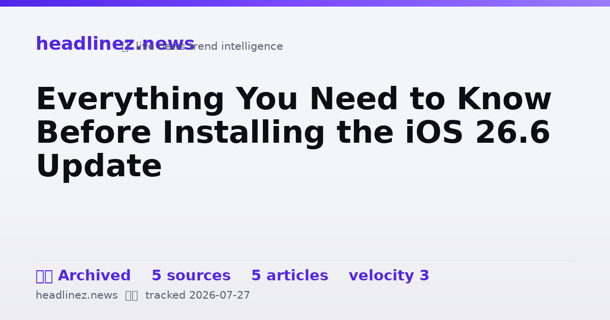 Visual summary for Everything You Need to Know Before Installing the iOS 26.6 Update