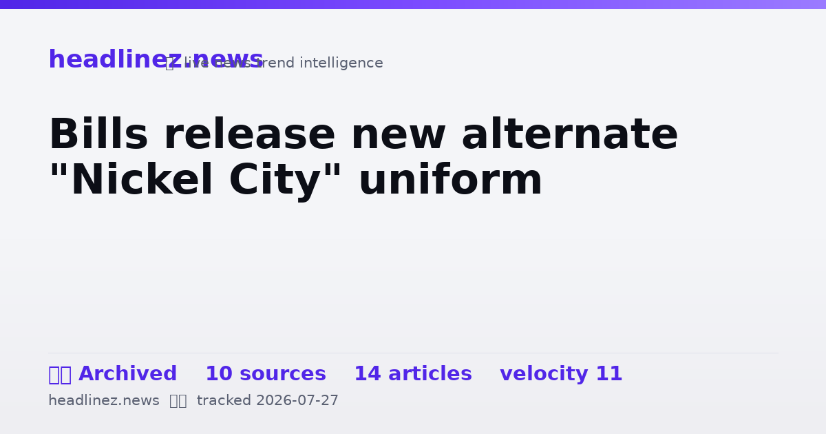 Visual summary for Bills release new alternate "Nickel City" uniform