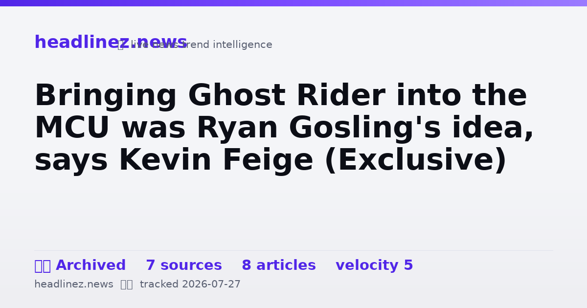 Visual summary for Bringing Ghost Rider into the MCU was Ryan Gosling's idea, says Kevin Feige (Exclusive)