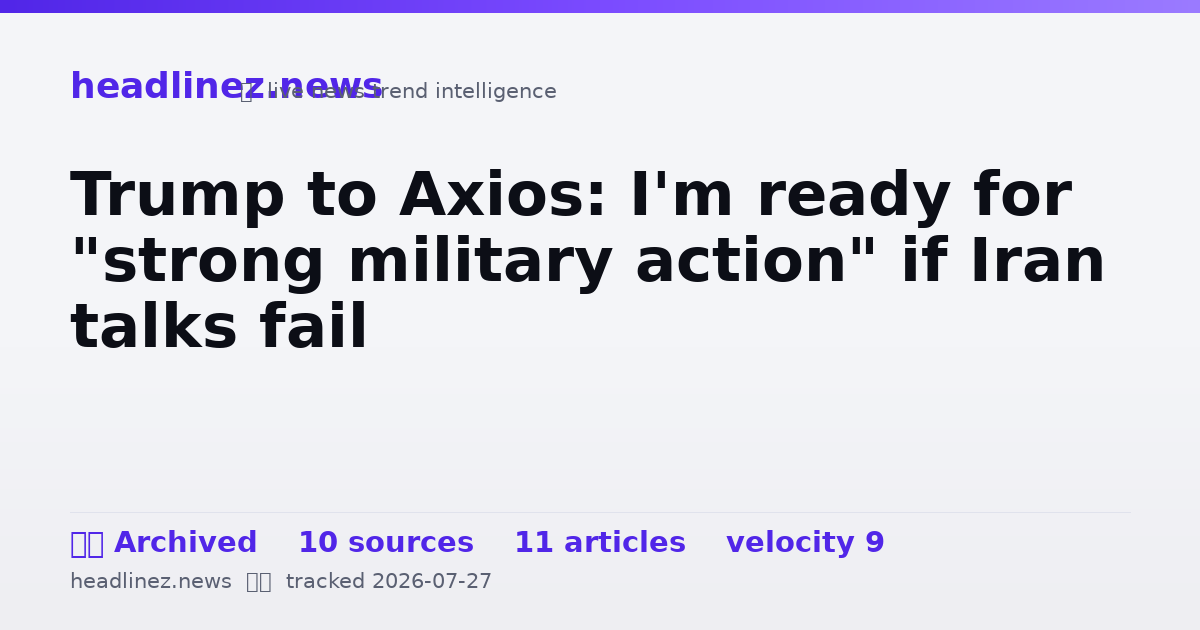 Visual summary for Trump to Axios: I'm ready for "strong military action" if Iran talks fail