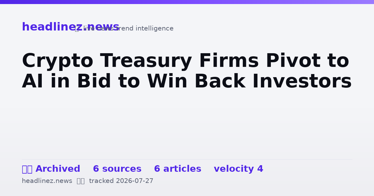 Visual summary for Crypto Treasury Firms Pivot to AI in Bid to Win Back Investors
