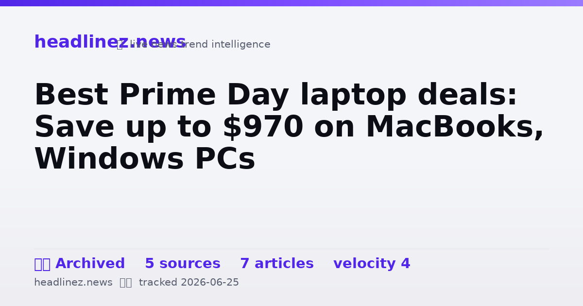 Visual summary for Best Prime Day laptop deals: Save up to $970 on MacBooks, Windows PCs