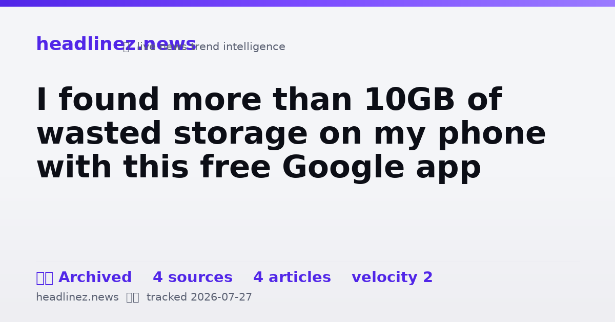 Visual summary for I found more than 10GB of wasted storage on my phone with this free Google app
