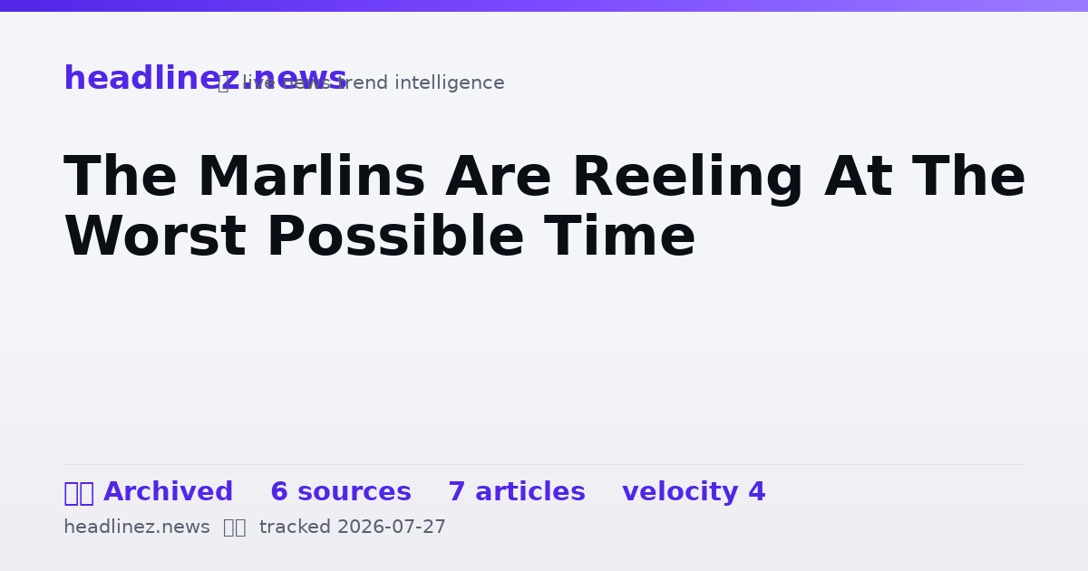 Visual summary for The Marlins Are Reeling At The Worst Possible Time