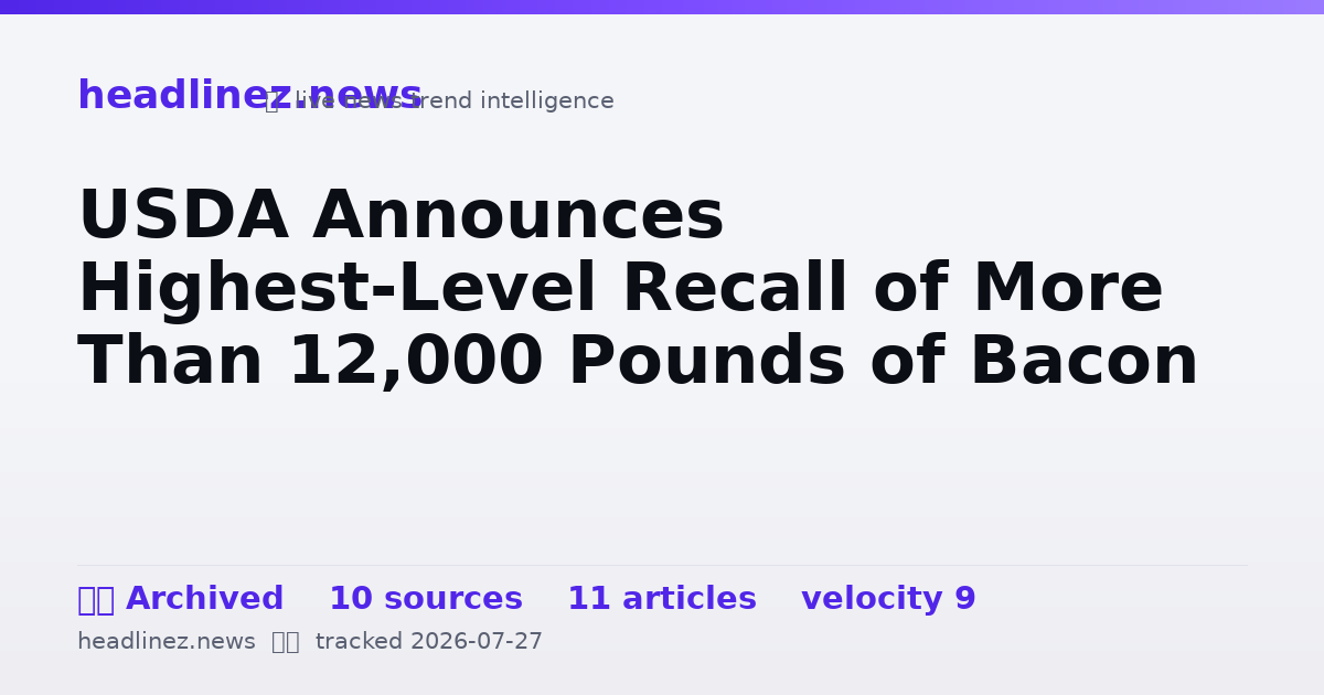 Visual summary for USDA Announces Highest-Level Recall of More Than 12,000 Pounds of Bacon