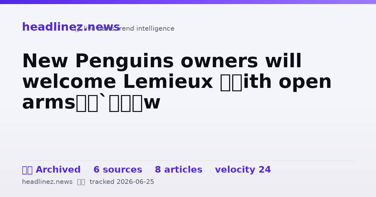 Visual summary for New Penguins owners will welcome Lemieux ‘with open arms’