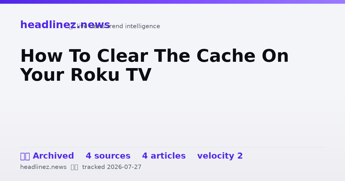 Visual summary for How To Clear The Cache On Your Roku TV