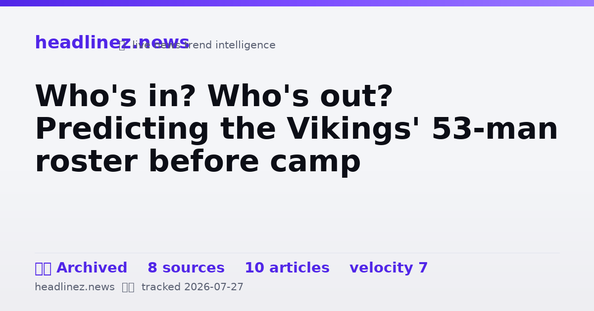 Visual summary for Who's in? Who's out? Predicting the Vikings' 53-man roster before camp