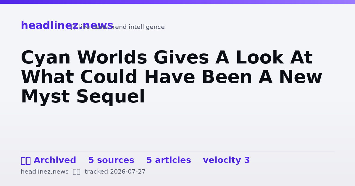 Visual summary for Cyan Worlds Gives A Look At What Could Have Been A New Myst Sequel