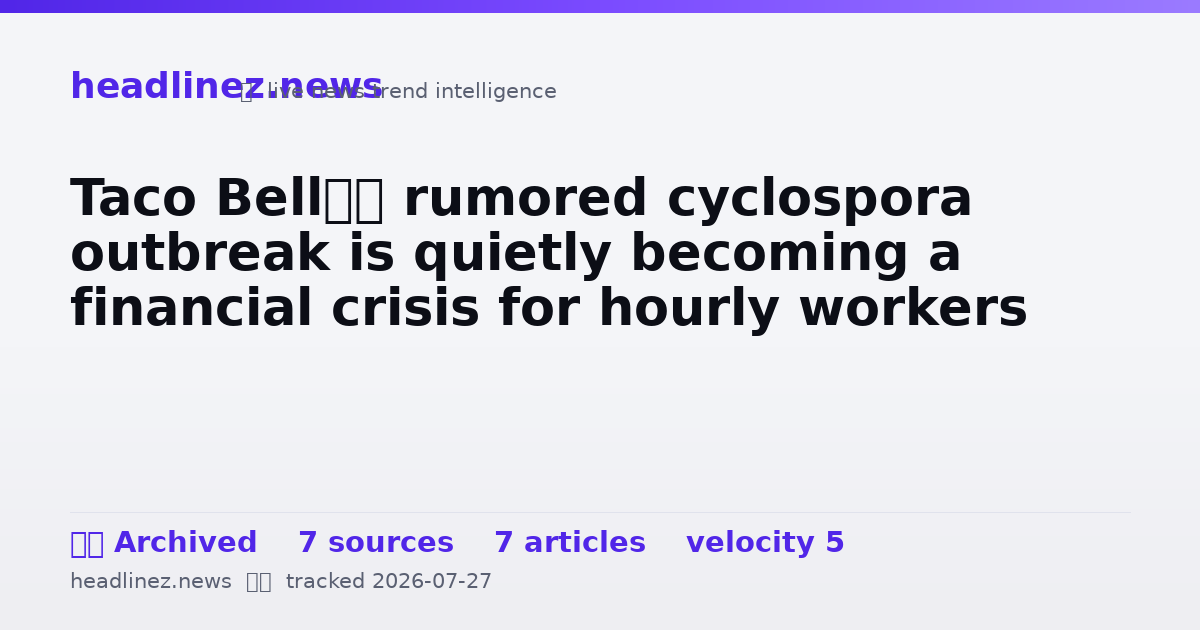 Visual summary for Taco Bell’s rumored cyclospora outbreak is quietly becoming a financial crisis for hourly workers