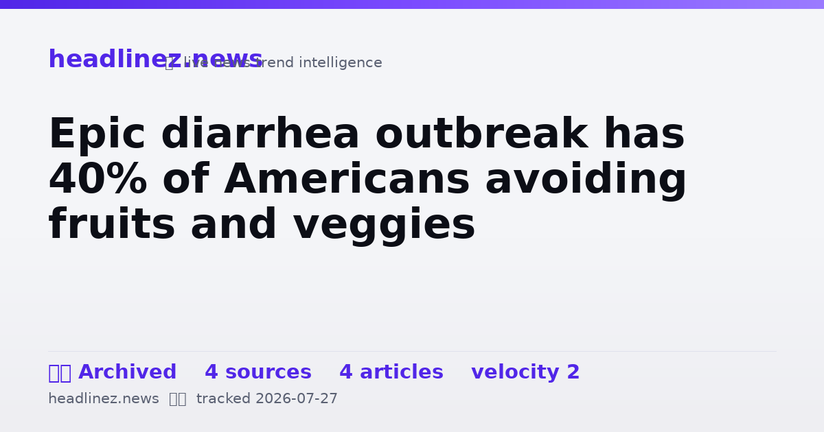 Visual summary for Epic diarrhea outbreak has 40% of Americans avoiding fruits and veggies