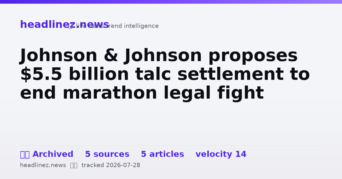 Visual summary for Johnson & Johnson proposes $5.5 billion talc settlement to end marathon legal fight
