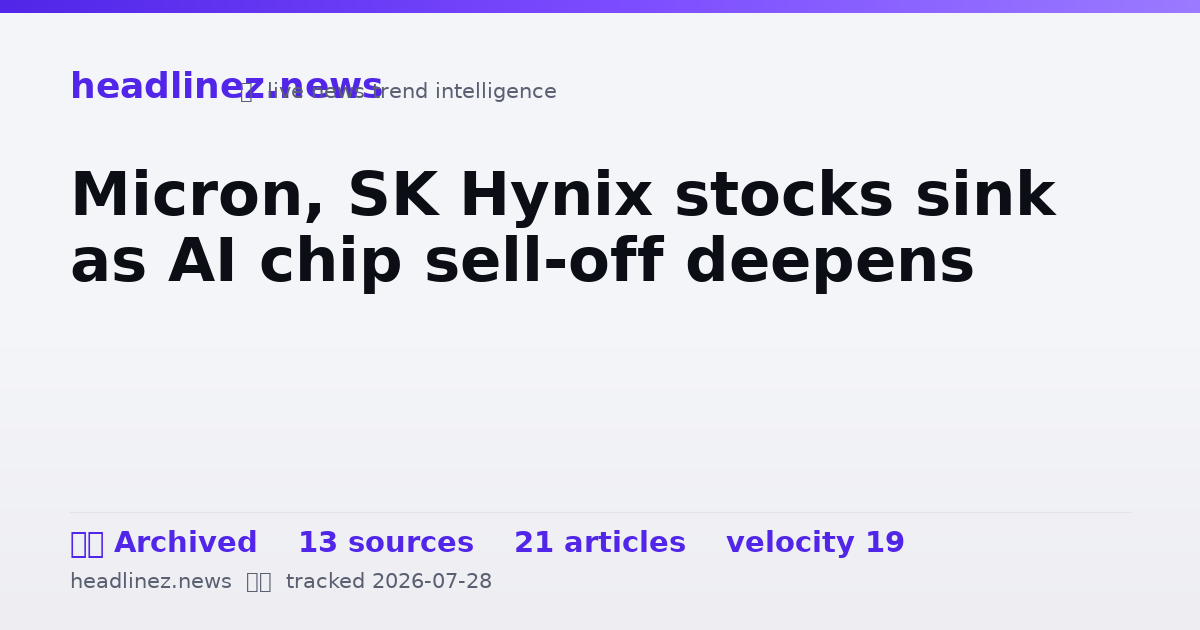Visual summary for Micron, SK Hynix stocks sink as AI chip sell-off deepens