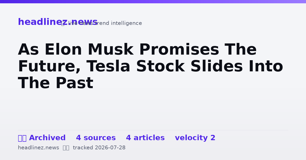 Visual summary for As Elon Musk Promises The Future, Tesla Stock Slides Into The Past