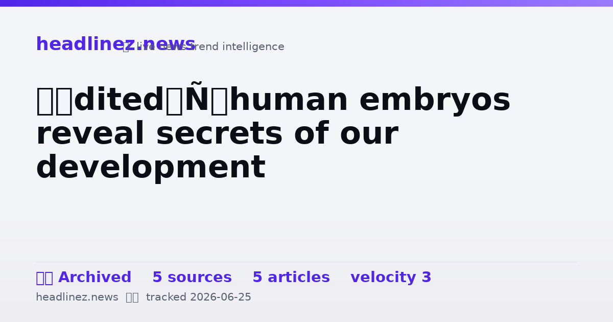 Visual summary for ‘Edited’ human embryos reveal secrets of our development