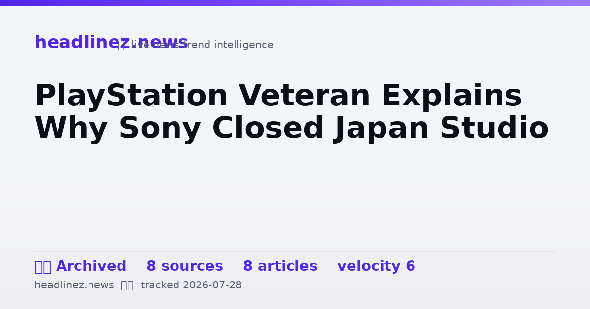 Visual summary for PlayStation Veteran Explains Why Sony Closed Japan Studio