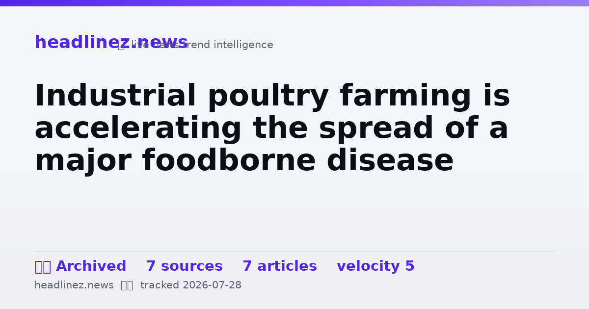 Visual summary for Industrial poultry farming is accelerating the spread of a major foodborne disease