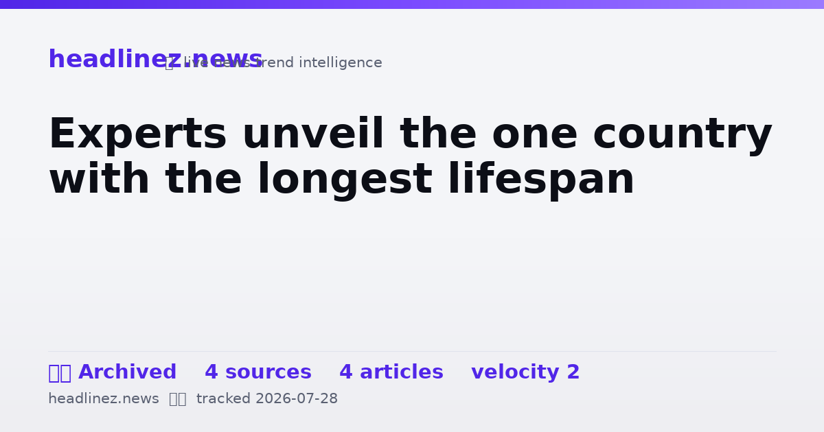 Visual summary for Experts unveil the one country with the longest lifespan