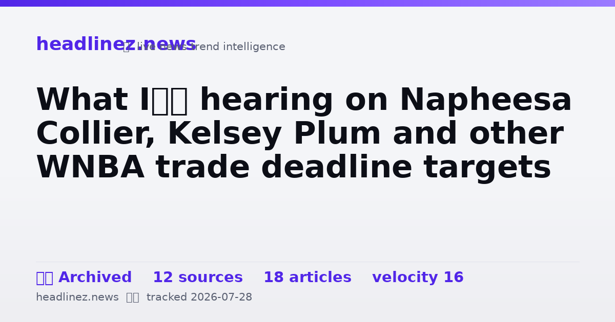 Visual summary for What I’m hearing on Napheesa Collier, Kelsey Plum and other WNBA trade deadline targets