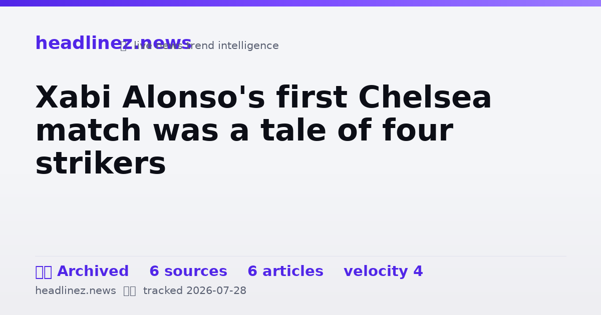 Visual summary for Xabi Alonso's first Chelsea match was a tale of four strikers