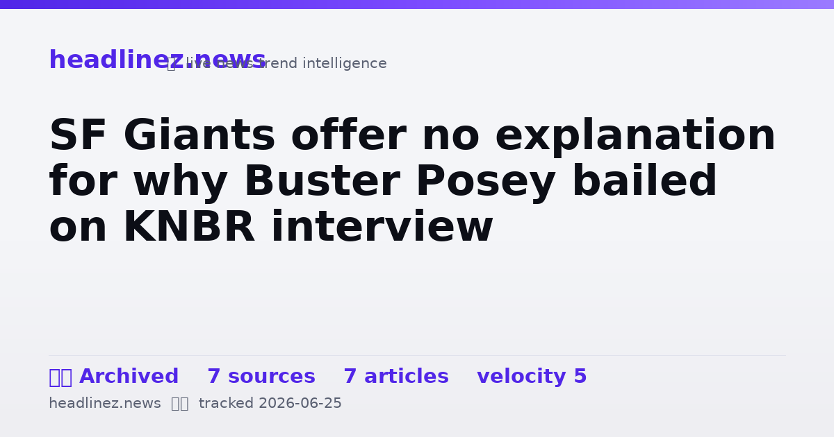 Visual summary for SF Giants offer no explanation for why Buster Posey bailed on KNBR interview